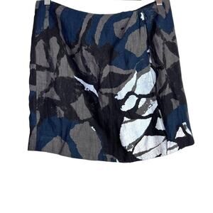 Vince. Abstract Print Mini Skirt in Black Gray White Graphic Design Women's Sz 8